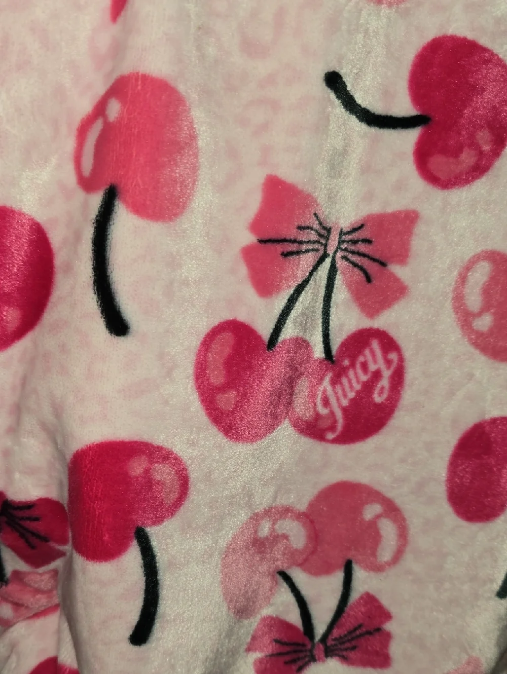 Juicy Couture Pink Cherry Plush Throw Blanket